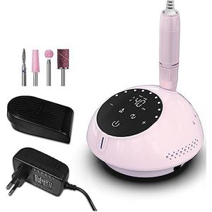 Nagelvijl elektrisch, 40000 RPM Elektrische Nagel Boor Manicure Machine for Nagels, Pedicure Met Touch Screen, Nail Art Apparatuur, Nagel Frees Set(Pink)
