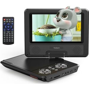 YOTON 7,5"" Portable dvd speler met 9,5"" HD-draaibaar scherm, stereoluidspreker, Ondersteunt 4-6 uur afspeeltijd, Sync TV/Ondersteunt USB/SD-kaart [Blu-ray niet ondersteund]