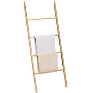 Navaris - Multifunctionele Bamboe Handdoeken Ladder - Handdoekenrek - Bamboe - 4 Treden