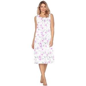 e.Femme® Dames nachthemd Ana 1160 van katoen, bloemen/roze, 46