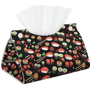 Japanse Sushi Garnalen Waterdichte Opvouwbare Rechthoekige Lederen Tissue Doos Voor Keuken Eetkamer Slaapkamer Badkamer Auto