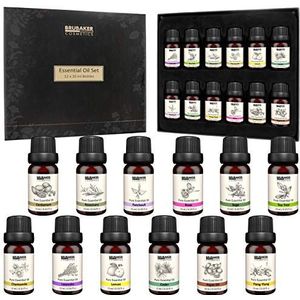BRUBAKER Cosmetics Set van 12 Essentiële Oliën 12 X 10 ML - Lavendel Rozemarijn Kamille Patchouli Sage Ylang-Ylang Cardamon Argan Tea Tree - Geurolie Voor Diffuser Massage Aromatherapie