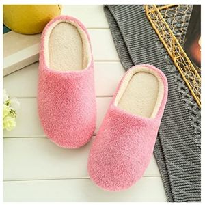 LYHYDMA Katoenen pantoffels Vrouwen Thuis Slippers Met Faux Fur Platte Schoenen Winter Schoenen Warm Houden Schoenen Voor Vrouw Flats Basic Slipper 36-45 (Lavendel, 13)