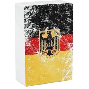 Retro Duitsland Wapen Vlag Draagbare Sigaret Case Houder Waterdichte Flip Top Sluiting Kaart Pillendoos voor Mannen Vrouwen