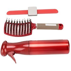 Gebogen Ontluchtingsborstel, Haarclip, Home Professional Hair Mist Sprayer Bottle (Rood)