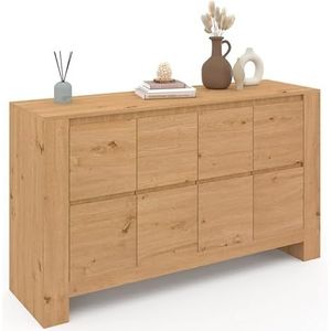 IDMarket - Dressoir 140 cm Alabama 4 deuren eiken look