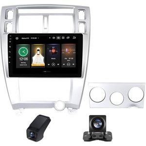 Autoradio 2 Din Bluetooth met Carplay en Android Auto,geldt voor Hyundai Tucson 1 2004-2009 9 inch met touchscreen stereo auto ondersteunt RDS GPS stuurbediening Achteruitrijcamera(NF-2)