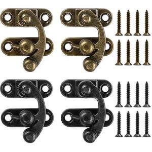 4-Delige Doosslot, Metalen Slot, Retro Decoratief Slot, Stevige Slot, Geschikt Voor Kasten, Koffers, Houten Dozen, Gereedschapskisten