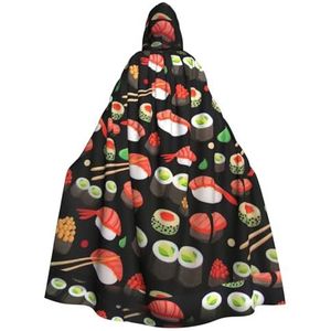 NEZIH Japanse Sushi Garnalen Hooded Mantel Voor Volwassenen, Carnaval Heks Cosplay Gewaad Kostuum, Carnaval Feestbenodigdheden, 185cm