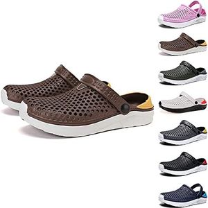 Tuin Klompen Schoenen, Orthopedische Tuin Klompen Schoenen Vrouwen Mannen met Boog Ondersteuning Unisex Zomer Ademend Mesh Slippers Casual Lichtgewicht Douche Sandalen (40, bruin)