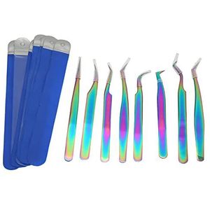 Pincet Precisiepincet, Wimperverlengingspincetset van roestvrij staal, hoge hardheid en ergonomisch ontwerp