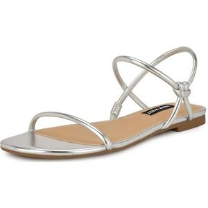 Nine West Dames Maizy platte sandaal, zilver 040, 40 EU