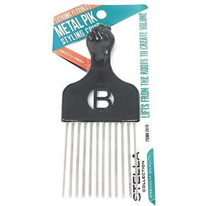 Magic Black Standaard Metalen Afro Haar Pick met Vuist & Onbreekbare Pocket Comb door Magic Collection