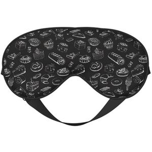 Gebak op schoolbord afdrukken all-Occasion Sleep Eye Mask met dubbele zijden verstelbare riem perfect voor ploegen en reizen