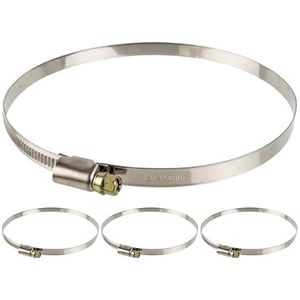 Slangklemmen, Slangklem met wormaandrijving, Klembereik 120-140 mm set van 4 stuks, W2 roestvrij staal, Met kruisgleuf, 9 mm Bandbreedte, Buisklemmen voor wasmachine, Tuin, Vaatwasser, Zwembad