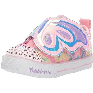 Skechers Kids Girls Shuffle Lite-Butterfly Swir Sneaker, Pink/Multi, 5 Toddler