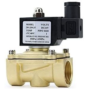 1/4 inch; 3/8 inch; 1/2 quot; 3/4quot; 1quot; DN8/10/15/20/25/32 elektrisch magneetventiel, normaal gesloten, IP65, voor water, olie, lucht, 12 V, 24 V, 220 V, 110 V, 1 stuk (zwart, DN15)