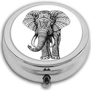 Sierlijke Olifant Pill Box-3 Compartiment Geneeskunde Pil Case, Draagbare Geneeskunde Tablet Vitamine Houder Organizer voor Portemonnee Pocket