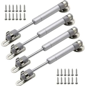 Hydraulische gasliftscharnieren 2/4 stuks meubelscharnier keukenkast deurlift pneumatische ondersteuning 20-200N hydraulisch gas voor houten meubelhardware voor kastdeur (zilver-4 stuks 80N)