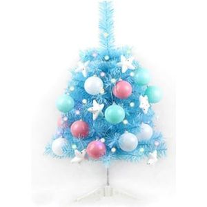 Feestelijke lichte mini-kerstboomset LED 60 cm desktop kerstboom realistische kerstboom met hangend ornament voor thuisfeest