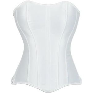Corsettops for dames - Shapewear Overbust Lingerie Renaissance Design for dagelijks gebruik of speciale gelegenheden(White,2XL)