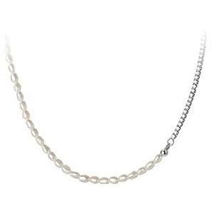 Kettingen voor vrouwen, 925 zilveren choker natuurlijke parels sleutelbeen ketting for vrouwen bruiloft sieraden
