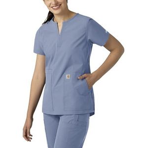 Carhartt Scrubs C12213 Dames Force Modern Fit Notch Neck Tuniek Top - XX-Large - Ceil Blauw