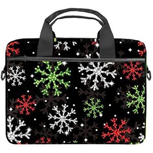 Kerst Kleurrijke Sneeuwvlok Laptop Schouder Messenger Bag Crossbody Aktetas Messenger Sleeve voor 13 13.3 14.5 Inch Laptop Tablet Beschermen Tote Bag Case, Meerkleurig, 11x14.5x1.2in /28x36.8x3 cm