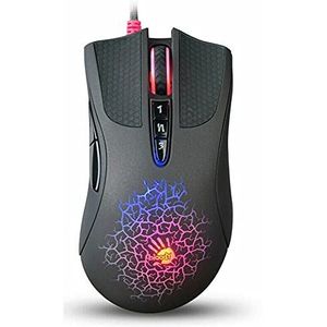 Gaming Mouse Bedraad, Compatibel Voor Bloody A90 Optische Gaming Mouse Kleurrijke Glare Bedrade Muizen, 8 Programmeersleutels voor Windows XP/Vista/7/8/8.1/10 Activeringsversie