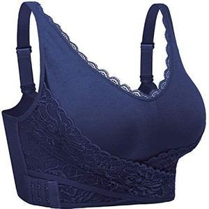 iClosam Dames Sport BH Front Cross Side Gesp BH Sexy V-hals Kant Bralette Draadloze Yoga Activewear Lounge Beha S-XL