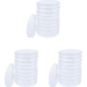 Lab Plastic Petrischaal Steriele Celweefsel Cultuur Schotel & Deksel 35mm, 3 Set (90 mm 2 roosters), 90mm 2 Grids, als beschrijving