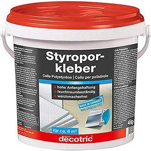 Decotric 1102001 Styrofoam lijm renoviervlieslijm 4kg wit