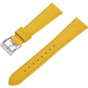 INEOUT Quick Release Vintage Gestikte Lederen Horlogeband Lederen Horlogebanden 18mm 19mm 20mm 21mm 22mm 23mm 24mm (Color : Yellow silver, Size : 22mm)