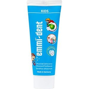 emmi-dent Ultrasone tandpasta ""Kids"", tandpasta voor kinderen met appelsmaak, ideaal voor gevoelige tanden en tandvlees, vrij van microplastic en nanomaterialen, veganistisch en glutenvrij, 1 x 75 ml
