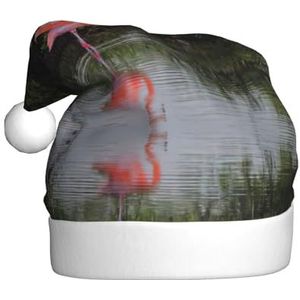 DEXNEL Kerstmutsen voor volwassenen, comfortabele kerstoutfit voor nieuwjaar feestelijke feestlevering twee flamingo's