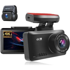 Waterdicht Dash Cam Dual Lens 4K Opnamecamera Auto DVR Ingebouwde GPS WiFi Nachtzicht Videorecorder Ondersteuning 24H Parkeren Achteruitrijcamera met nachtzicht(Color:No Buckling Line)