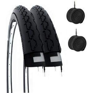 2 banden 24 x 1 3/8 (37-540) + binnenbanden zwarte afdekkingen voor rolstoel 24