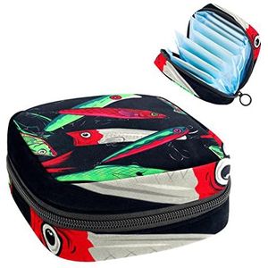 Opbergtas voor maandverband Pads, Menstruatie Cup Pouch, Periode Bag Organizer voor vrouwelijke Pads Tampons, Vislokt