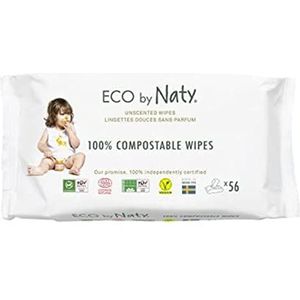 Eco by naty composteerbare babydoekjes, 56 stuks