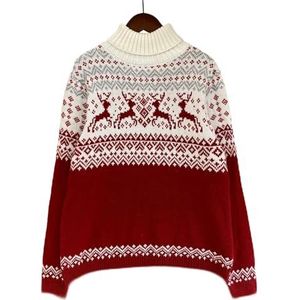 Yjflyt Christmas Sweater Red Kerstmis gebreide trui heren en dames paar modellen