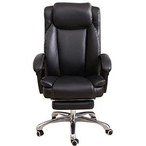 Hoge Back Office Recliner Werkstoel Draaibare Compute Executive Bureaustoel Met Voetsteun Rugleuning Leunende Functie Ergonomisch (Color : Black)