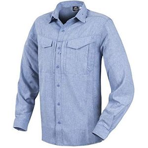 Helikon-Tex Heren Defender Mk2 Gentleman Overhemden Lange Mouw Melange Licht Blauw maat L