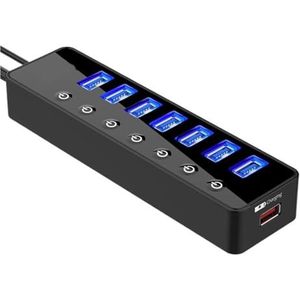 USB 3.0 HUB-oplader Multi 4/7 Poort For Computer Pc Laptopaccessoires Met Voedingsadapter Snel Veilig(7 port with plug)