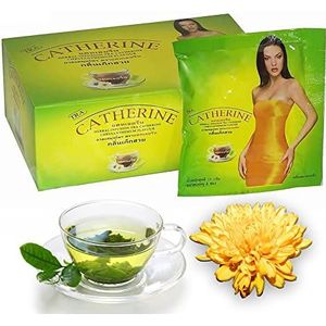 Catherine Kruiden Slanke Thee 32 Pack (1 Doos) Pure & Natuurlijke Chrysanthemum Smaak Kruiden Theezakjes Slim & Detox Dieet Groene Thee Voor Mannen & Vrouwen