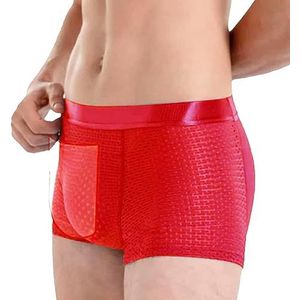 Slip van ijszijde | Ademend gewatteerd heren zijden ondergoed,Sexy boxershorts, elastische boxers voor mannen, zijden boxers voor mannen man