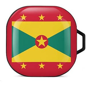 Grenada vlag oordopjes hoesje compatibel met Samsung hard shell beschermhoes zwart-stijl