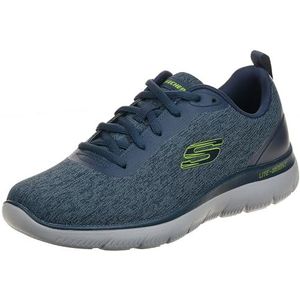 Skechers Summits-New World Sneakers voor heren, Marineblauw, limoengroen, 46 EU