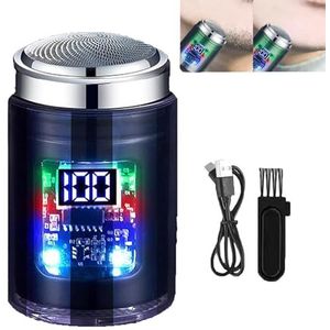 Portable Powerful Visual Digital Display Electric Shaver, Mini Portable Electric Shaver, Mini Electric Shaver, Transparent Waterproof Shaver With Led Light for Men (Thin Blade Net - Black)