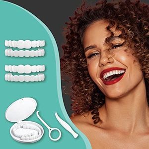 YAFIYGI 2 paar klikkunstgebit voor dames en heren, comfortabel en natuurlijk, kliktanden voor ontbrekende tanden, zelfverzekerde glimlach, 1 telling
