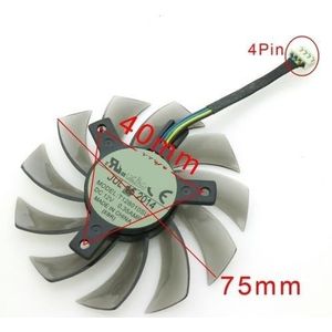 T128010SU DC12V 0.35A 75mm ventilator voor Gigabyte voor GTX1050 GTX1060 GTX1070 GTX1080 G1 N950OC N960G1 N970 grafische kaartkoeling(T128010SU-A-1PCS_NO RGB)